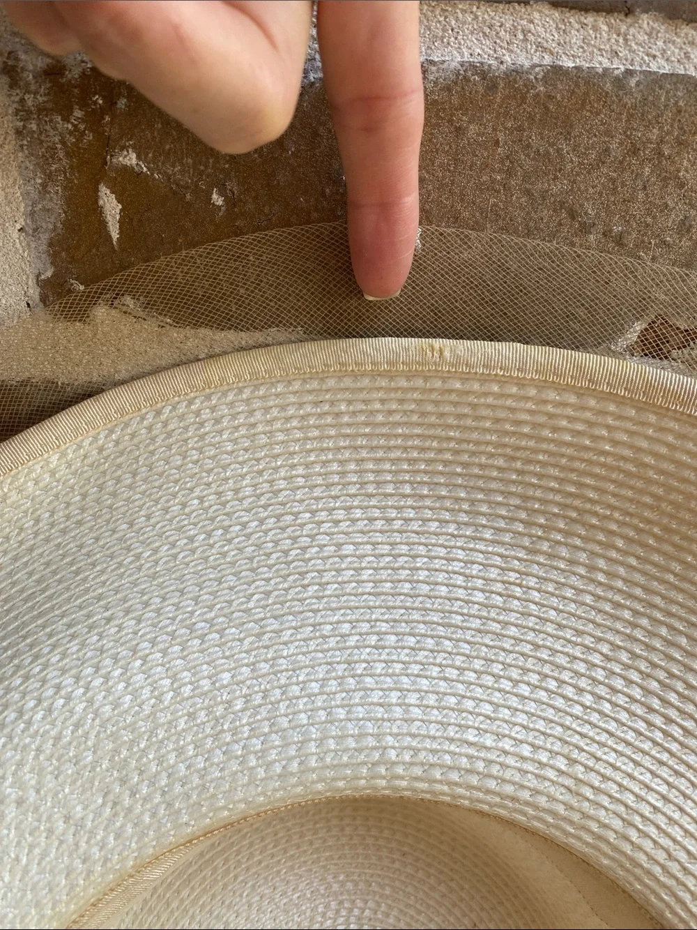 Vintage Jodi G for Sylvia Creamy Yellow Sun Hat with Ribbon Trim Kentucky Derby